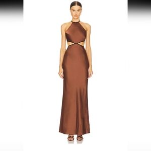 Misha Edem Dress‎ Brown NWOT Medium